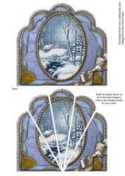 Blue Winter Walk Ornate Scallop Deco Stacker