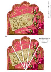 For My Love Pink Roses Ornate Scallop Deco Stacker