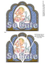 So Cute Baby Boy Ornate Scallop Deco Stacker