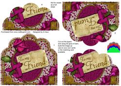 Plum Rose Friend Ornate Scalloped Bottom Stacker