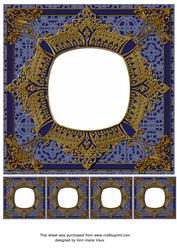 Navy Blue 8in Renaissance Style Blank Frame with Minis