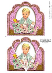 Baby Girl Pink Ornate Scallop Deco Stacker