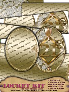 Gold 21st Birthday A5 Locket Kit