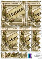 Cream Roses Mother Birthday One Side 5in Zig Zag Stacker