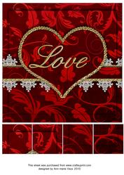 Red Lace Love 8in Picture Topper Sheet