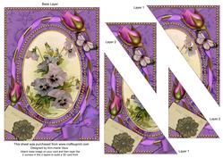 Purple Pansy Butterflies 7x5inch Triangle Duo Corner Stacker