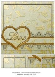 Gold Lace Love 8in Picture Topper Sheet