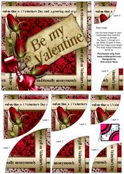 Be My Valentine Red Rose 6 Inch Duo Corner Stacker