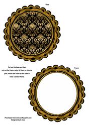 Black Gold Round Scallop Shaped Base and Shaker Frame