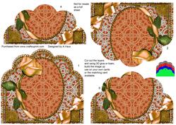 Peach Rose Ornate Scalloped Bottom Stacker