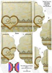 Gold Lace Love 5in Side by Side Round Scallop Stacker