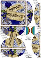 Blue Rose Husband Birthday 5in Side by Side Roacker