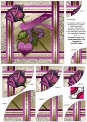 Purple Rose Valentine 6in Duo Corner Stacker