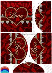 Red Lace Love 5inch Round Bottom Stacker