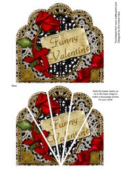 Funny Valentine Red Rose Ornate Scallop Deco Stacker