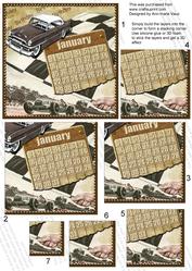 January Car Birthday 5in Square One Corner Stacker