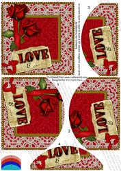 Love is Red Rose 5inch Round Bottom Stacker