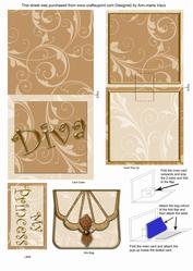 Cream Floral Diva Bag Mini 3D Pop-up Card