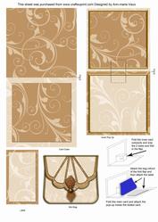 Cream Swirls Blank Bag Mini 3D Pop-up Card