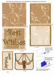Cream Swirls Birthday Bag Mini 3D Pop-up Card