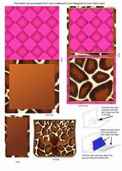 Giraffe Bag Blank Mini 3D Pop-up Card