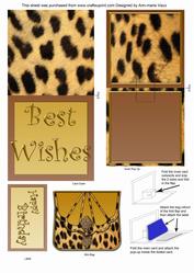 Leopard Print Bag Birthday Mini 3D Pop-up Card