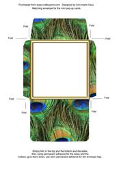 Peacock Print Mini Pop-up Matching Envelope