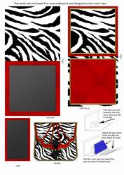 Zebra Print Bag Blank Mini 3D Pop-up Card