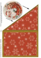 Round Father Christmas Corner Card