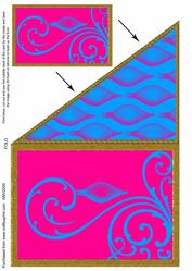 Pink and Turquoise Christmas Ornament Corner Card
