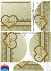 Gold Lace Love 5inch Round Bottom Stacker