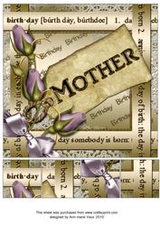 Lilac Roses Mother Birthday 8inch Picture Sheet