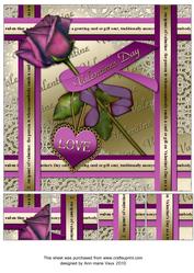 Purple Valentine Rose 8in Picture Sheet