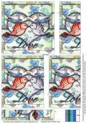 True Lovebirds Blue 5in Square One Corner Stacker
