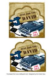 Blue Car David Scallop Topper and Base