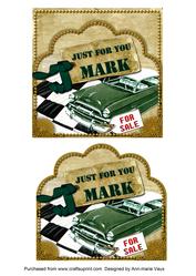 Green Car Mark Scallop Topper and Base
