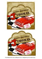 Red Car Thomas Scallop Topper and Base