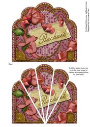 Pink Rose Butterfly Rachael Ornate Scallop Deco Stacker