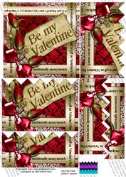 Be My Valentine Red Roses 5in Zig Zag Bottom Stacker