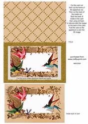 Blank Message Birds Gold Frame Aperture Card