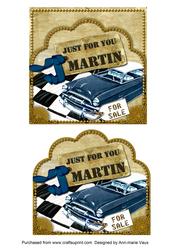Blue Car Martin Scallop Topper and Base
