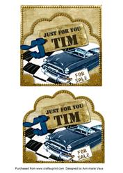 Blue Car Tim Scallop Topper and Base