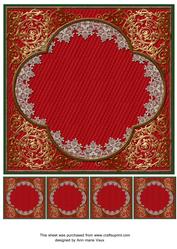 Red 8in Baroque Style Blank Frame with Minis