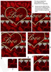 Red Lace Love 5in One Corner Stacker