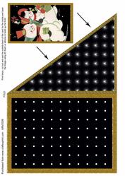 Black Christmas Snowman Corner Card