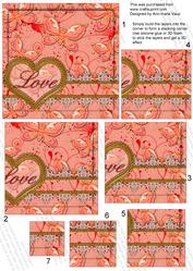Funky Pink Butterfly Love 5in Square One Corner Stacker