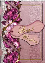 Best Wishes A4 Pink Roses Picture Sheet