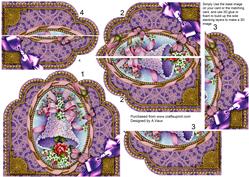Floral Lilac Bell Ornate Scalloped Side Stacker
