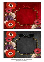 Anemones Black and Red Duo 7x5in Card Front Bases