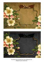 Christmas Roses Bronze and Black Duo 7x5in Card Front Bases